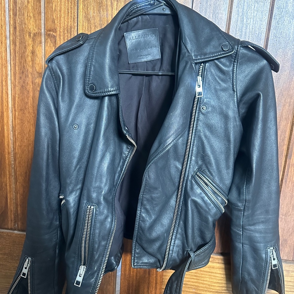 All saints leather jacket